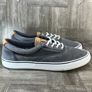 Sperry Striper II CVO Mens Washed Navy Canvas Sneakers STS22044 Size 13